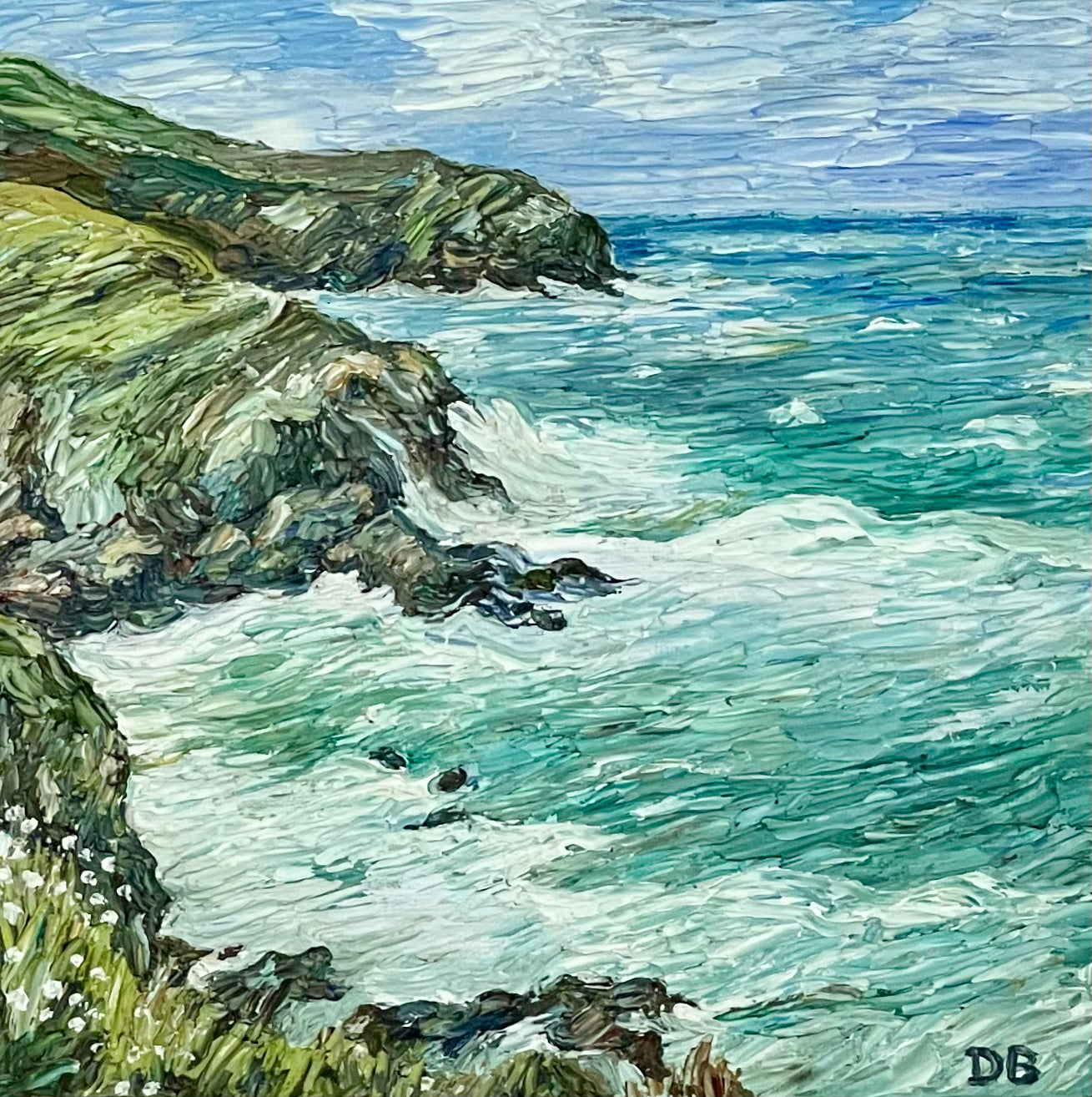 Windy Day at Port Isaac, Cornwall – Original Oil Painting