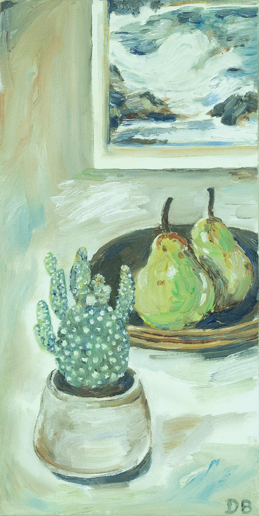 Still Life with cactus and pears