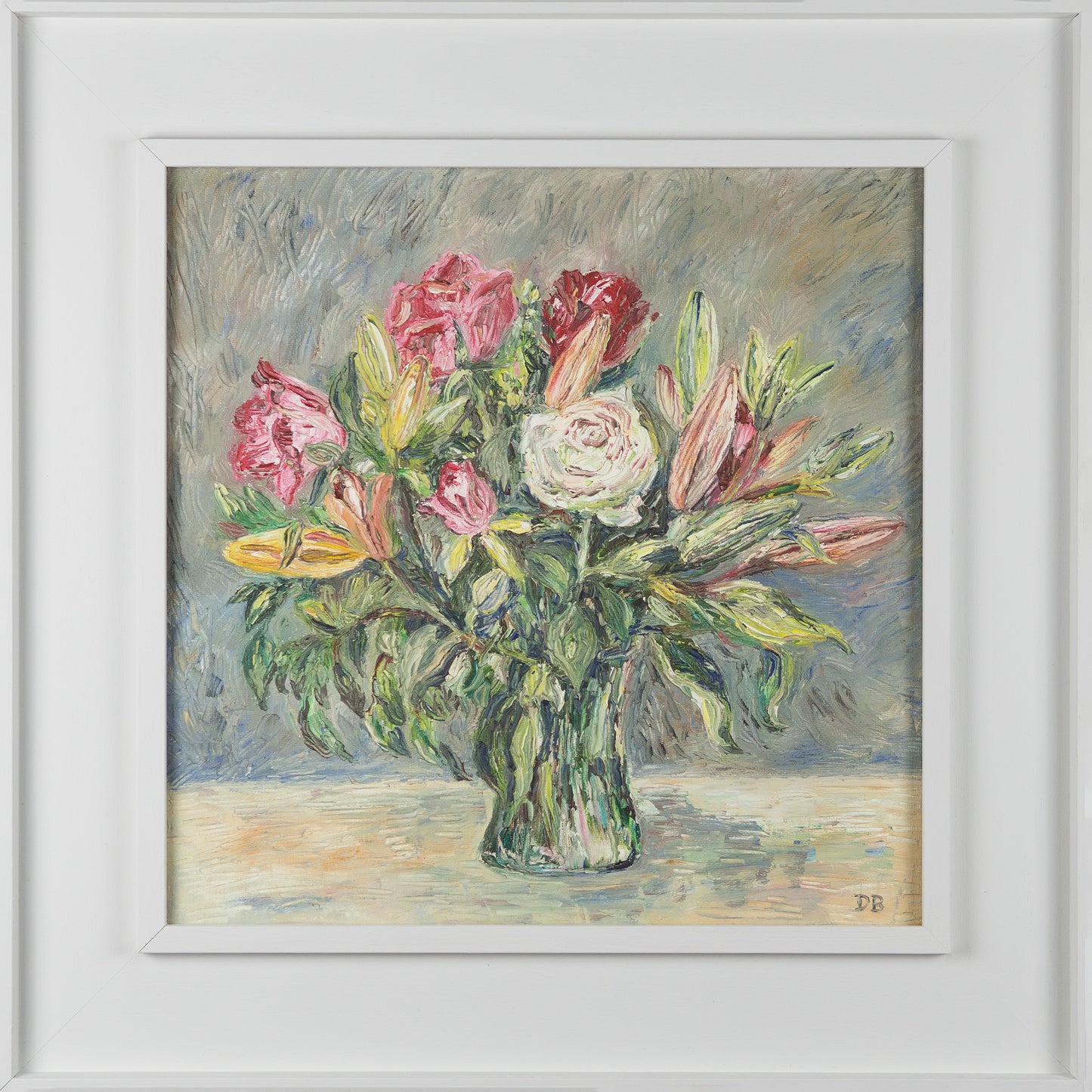 Roses and Lilies – Original Oil Painting