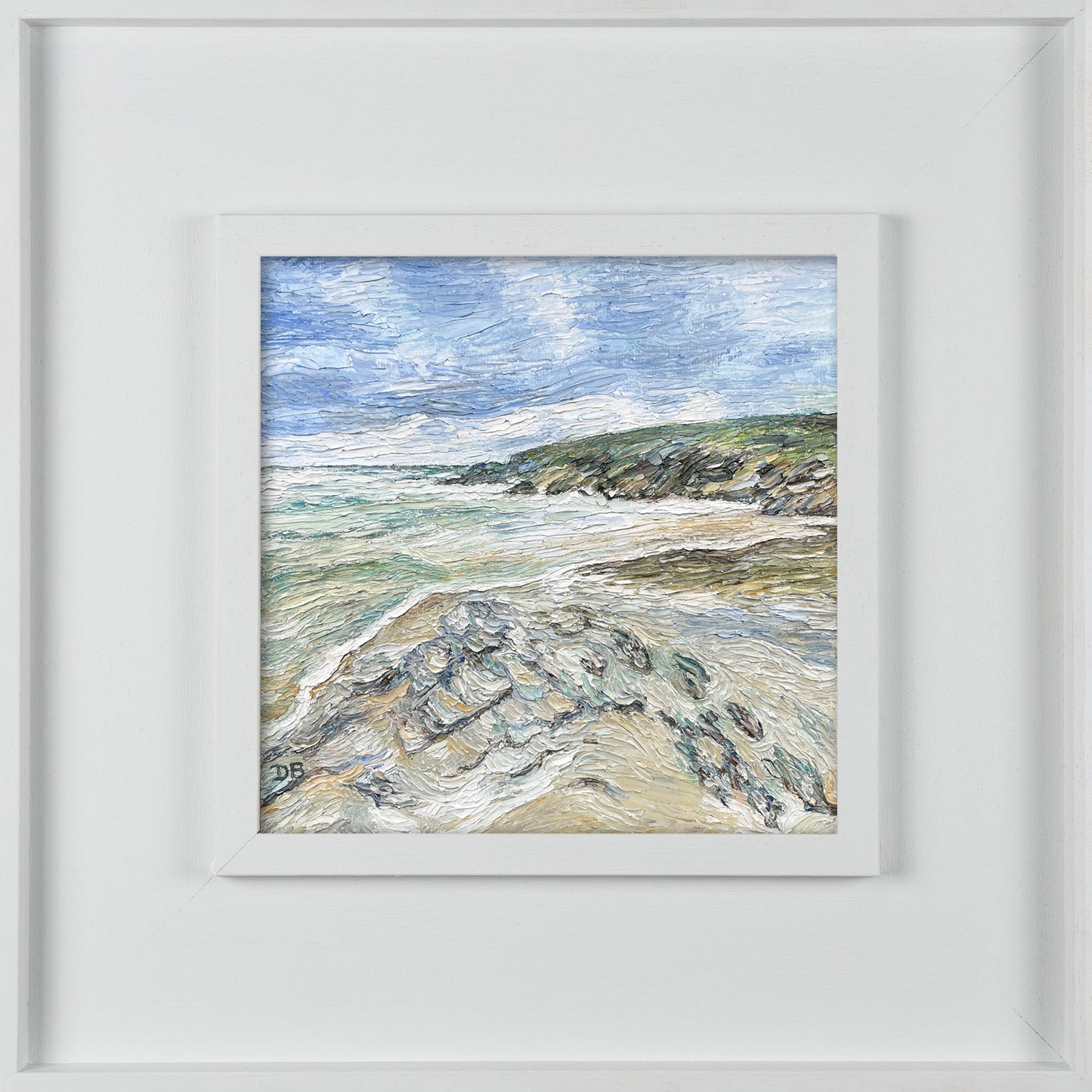View of Polzeath Beach, Cornwall – Original Oil Painting