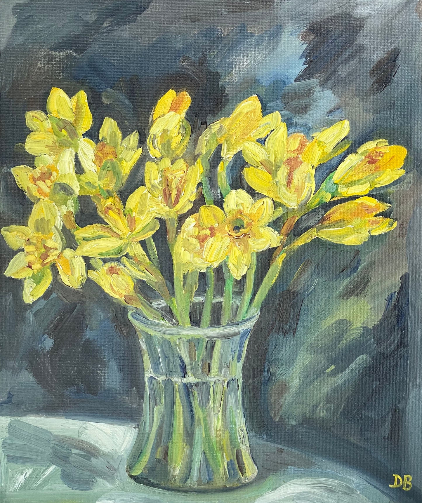 Daffodils in a Glass Vase