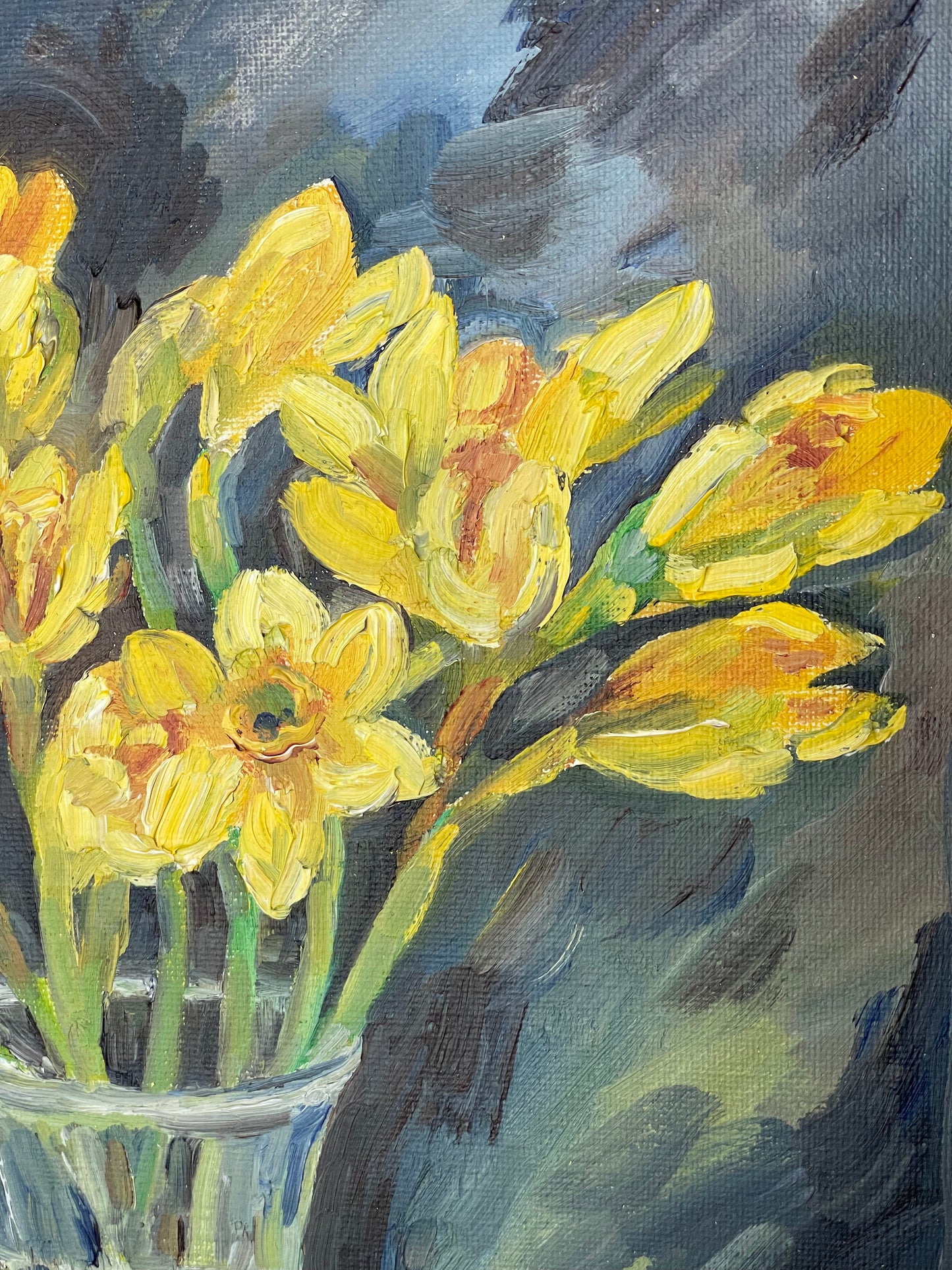 Daffodils in a Glass Vase