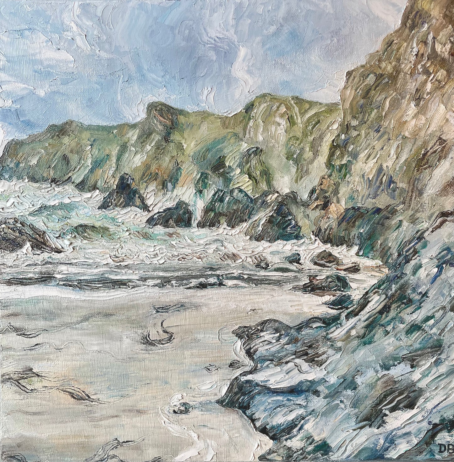 Beach View at Kynance Cove, Cornwall – Original Oil Painting