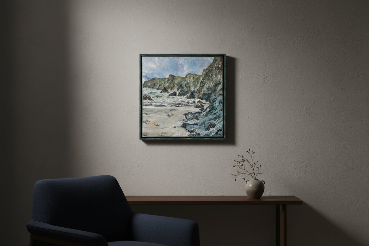 Beach View at Kynance Cove, Cornwall – Original Oil Painting